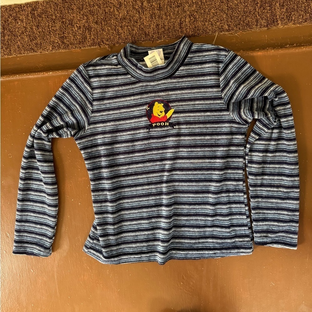 Vintage Winnie the Pooh striped long sleeve shirt - Youth L